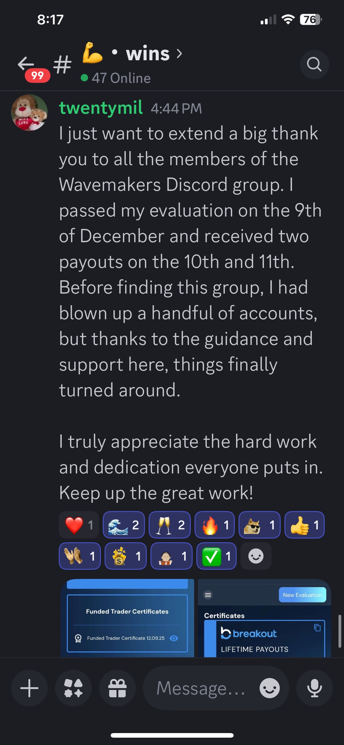 Member testimonial