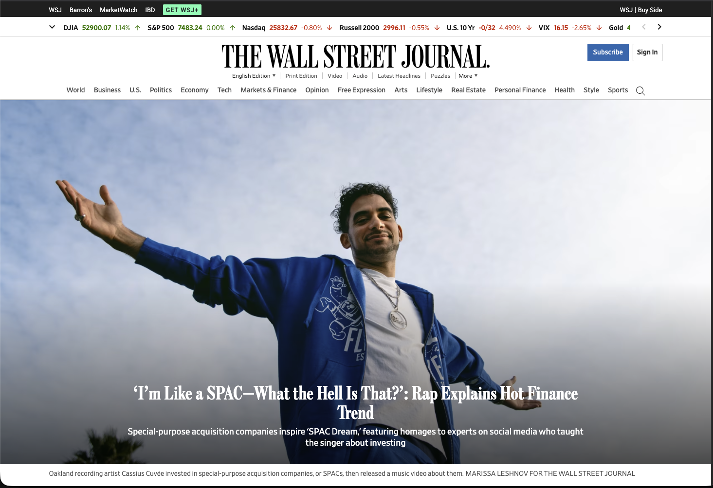 The Wall Street Journal appearance